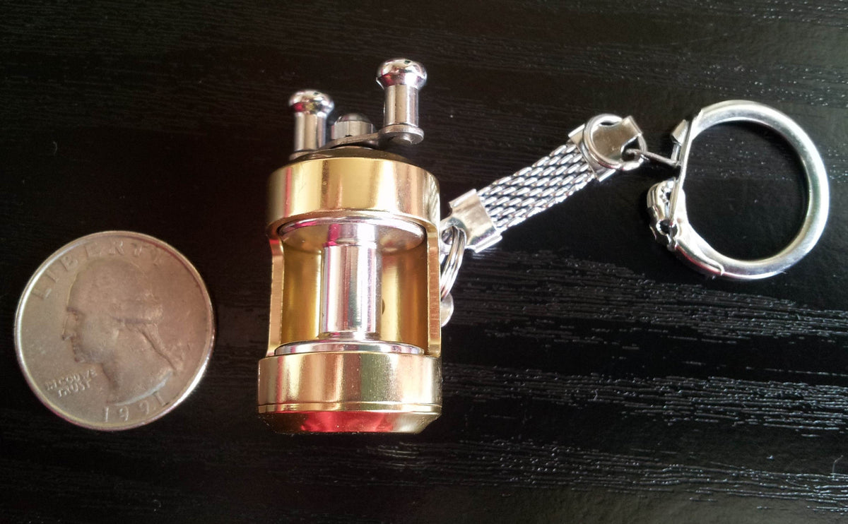 Miniature Fishing Reel Keychain - Real Moving Parts Novelty Gift Charm