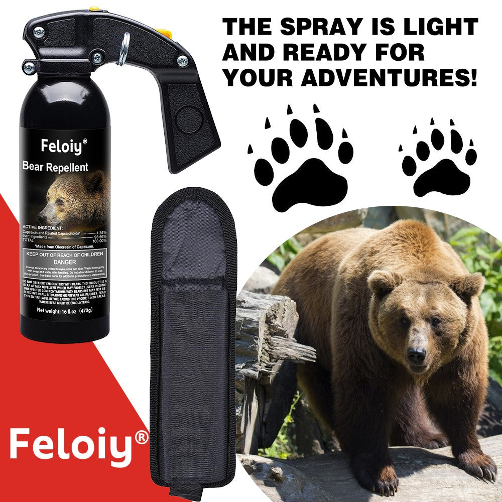 Bear Spray 16 oz - Maximum Strength Self-Defense with Holster