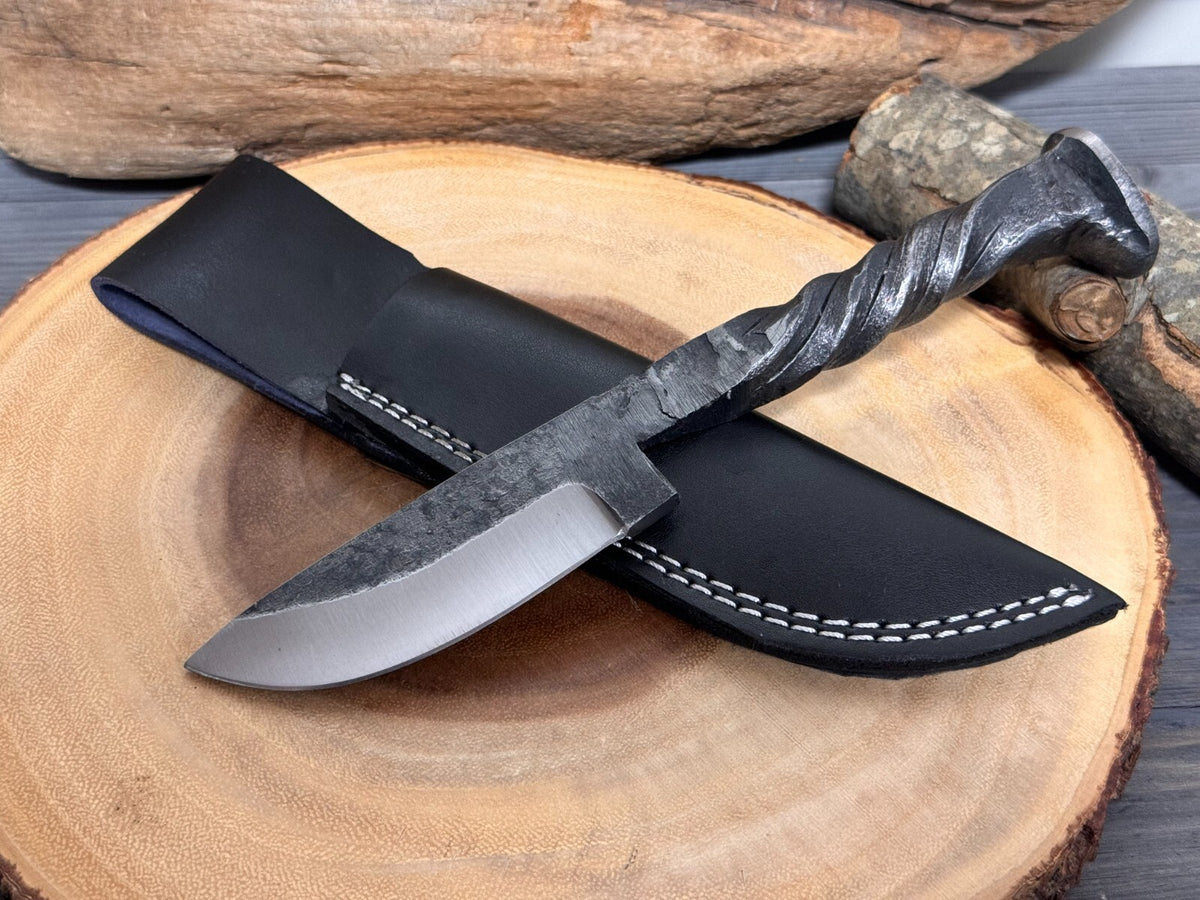 Damascus Folding Pocket Knife with Small Defects Handmade, Multiple Variants