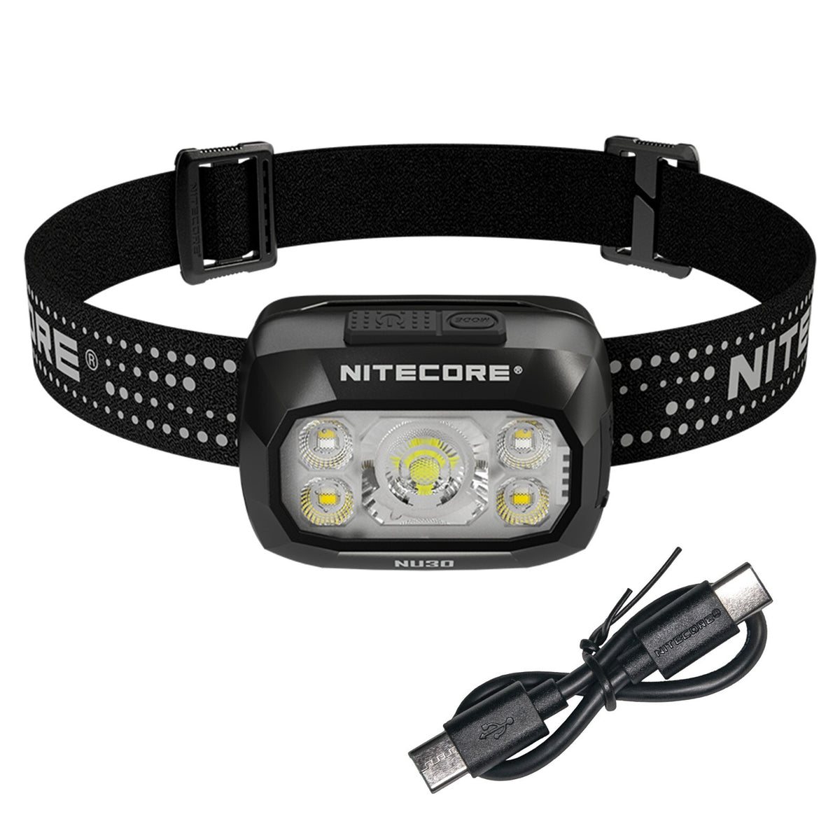 Rechargeable Outdoor Headlamp 500 Lumens USB-C Waterproof Head Torch