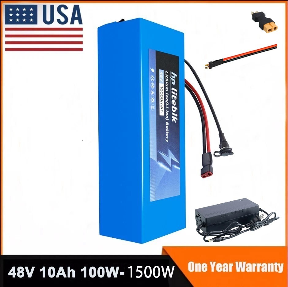 48V Lithium E-Bike Battery with 30A BMS for Electric Bicycle Scooter 1500W