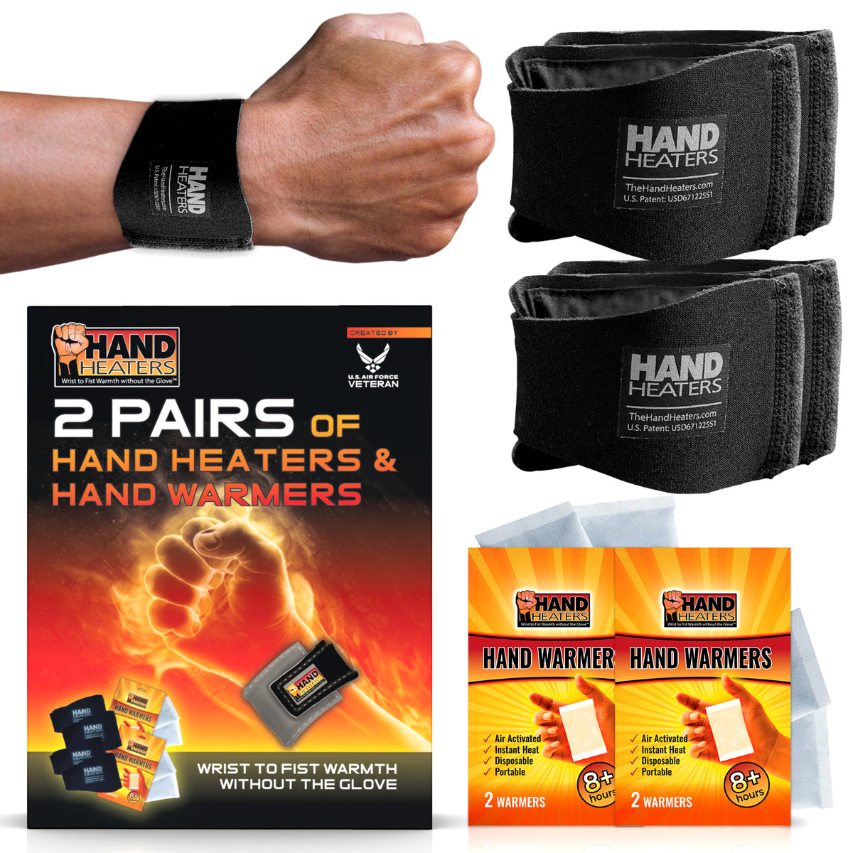 Hand Heaters Wristbands - Long-Lasting 8+ Hour Warmth with Flexible Hand Warmers