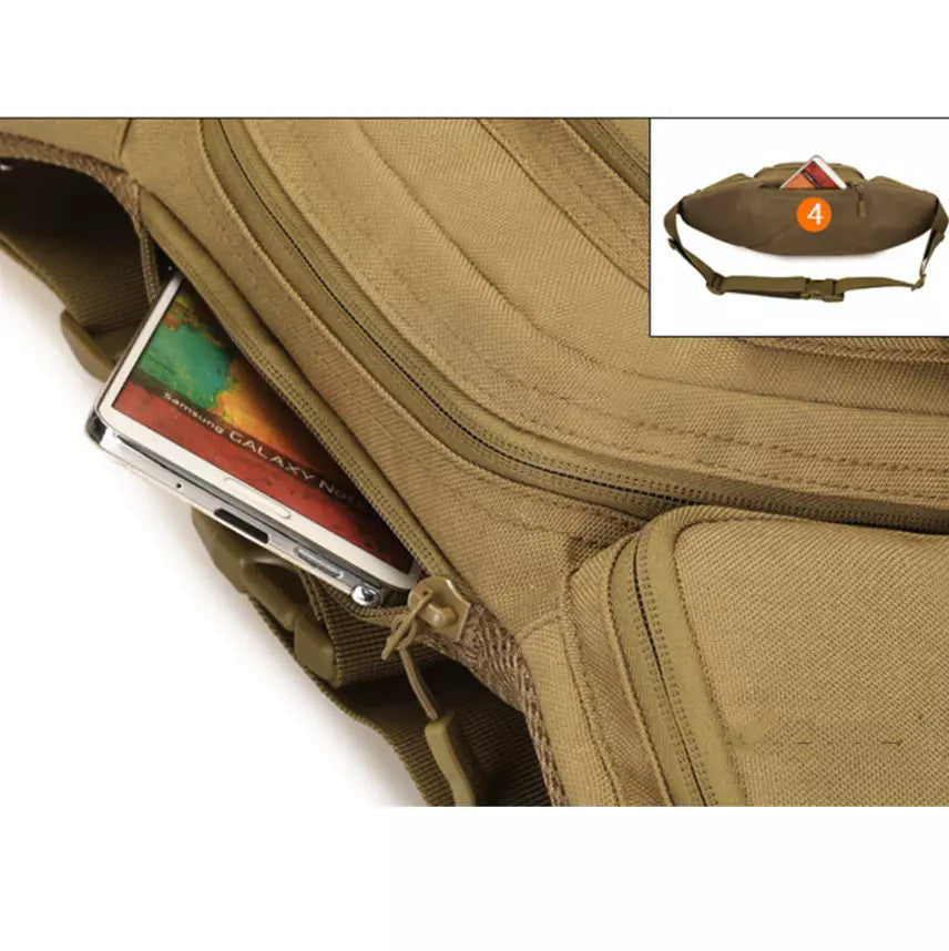 Military Tactical Waist Belt Bag with Concealed Carry Holster and Molle Webbing