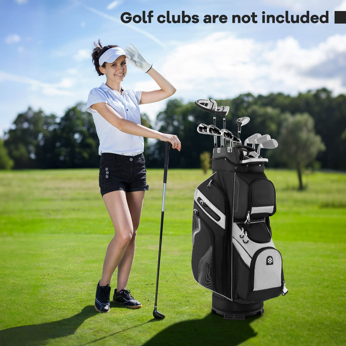 Golf Cart Bag with 14-Way Full Length Dividers and 11 Pockets - Lightweight, Waterproof