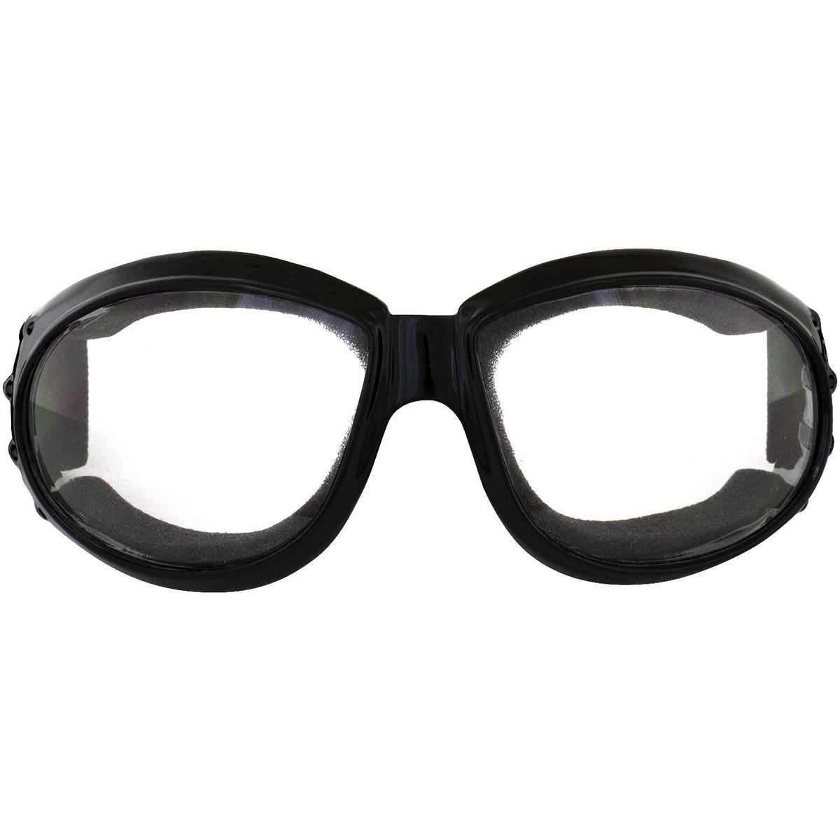 Motorcycle Goggles 2 Pack Black Frame with Clear & Mirror Lenses, Aviator Style