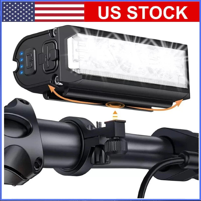 USB Rechargeable Waterproof 3-LED Bike Headlight - Bright Bicycle Front Light