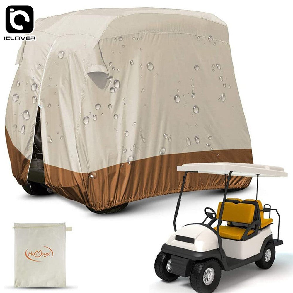 Waterproof 4 Passenger Golf Cart Cover 420D Heavy Duty for EZGO Club Car Yamaha