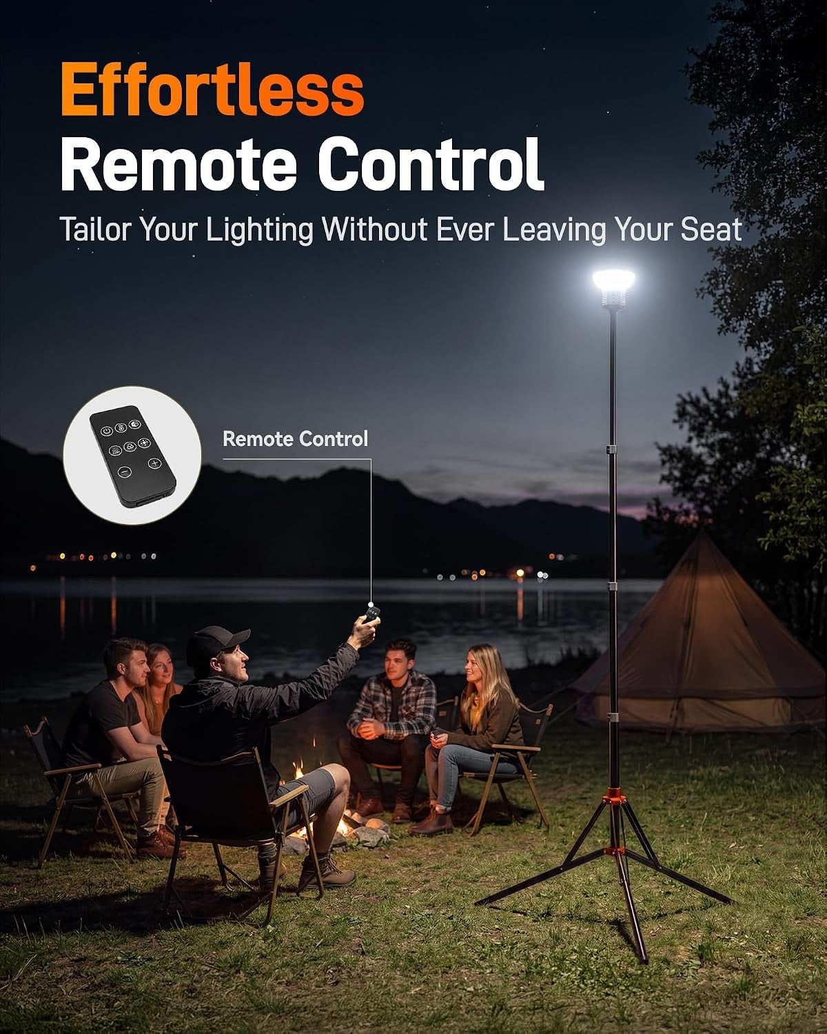 Rechargeable Camping Lantern 2000LM with Tripod & RGB Light Modes
