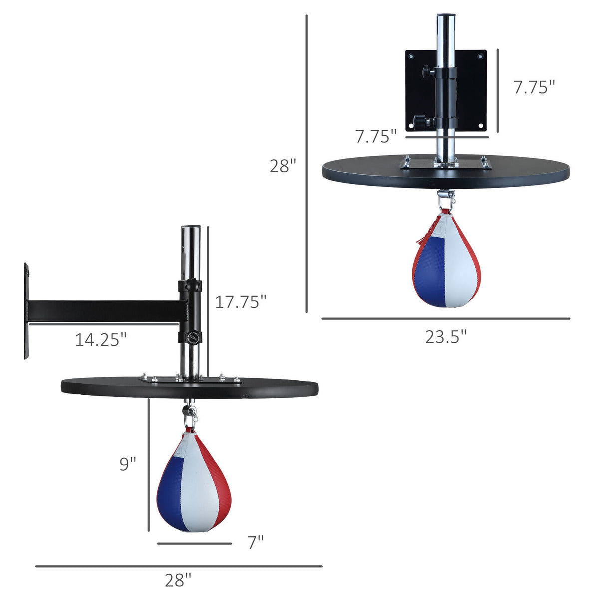 Adjustable Speed Bag for Boxing MMA Martial Arts Wall Mount Training Equipment