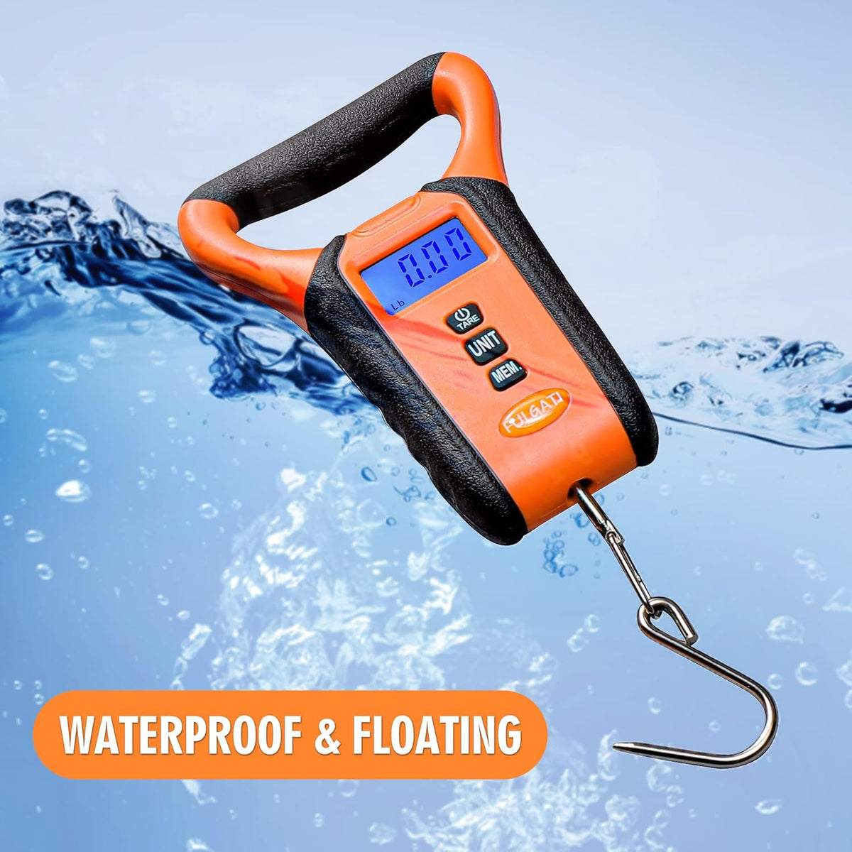 Waterproof Floating Digital Fish Scale 110Lb with Lip Gripper & Carry Case