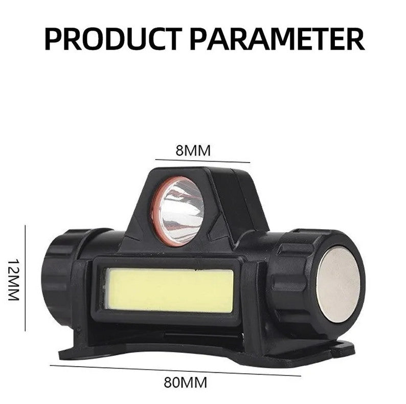 Rechargeable COB LED Headlamp Waterproof Camping Light with Magnetic Base