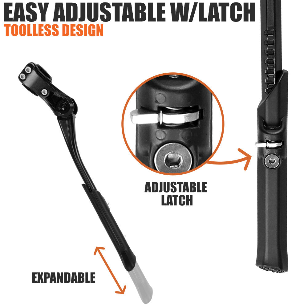 Adjustable Alloy Bicycle Kickstand for 24-28 Inch Mountain & Road Bikes