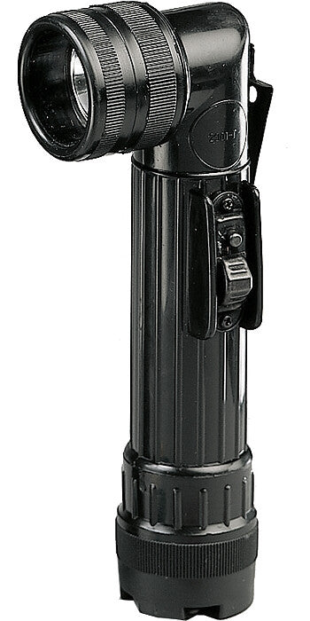 Tactical Angle Head Flashlight with 4 Color Lenses and High Impact Plastic Body