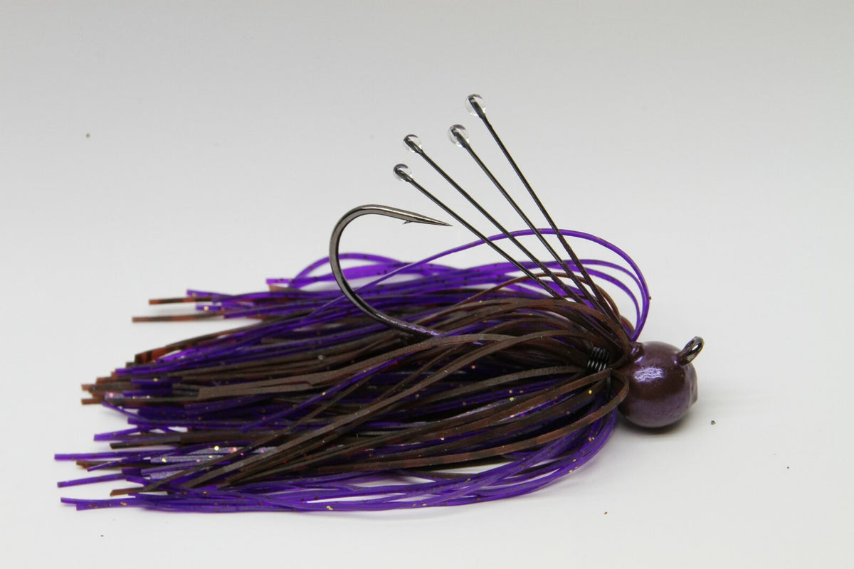 Custom Weedless Football Head Jig 3/8oz 2 Pack - Fishing Jig with Mustad Hooks
