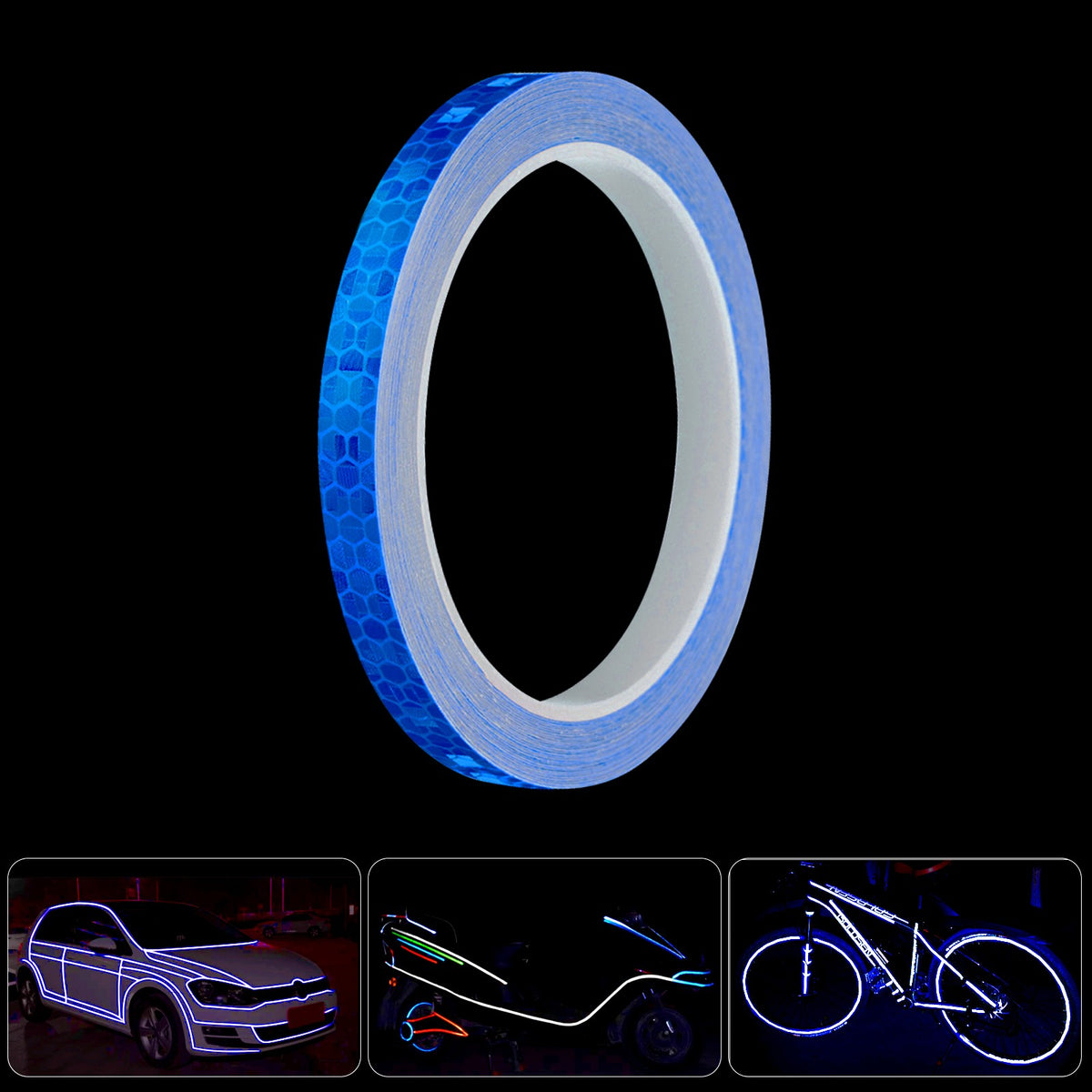 Reflective Bike Rim Stickers Safety Tape for Bicycle Wheels - Waterproof & High Visibility