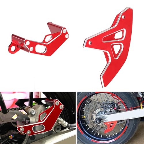 Motorcycle Rear Brake Disc Guard & Caliper Cover Kit for DRZ400SM RMZ250 RMZ450 - Red