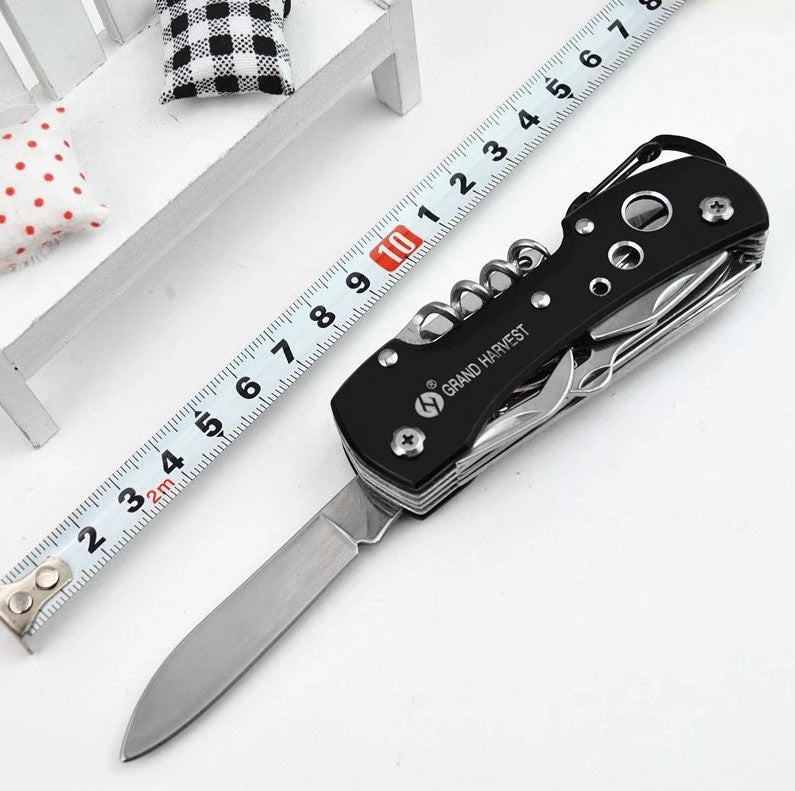 11-in-1 Multitool Folding Knife Compact Survival Pocket Tool for Outdoor Camping
