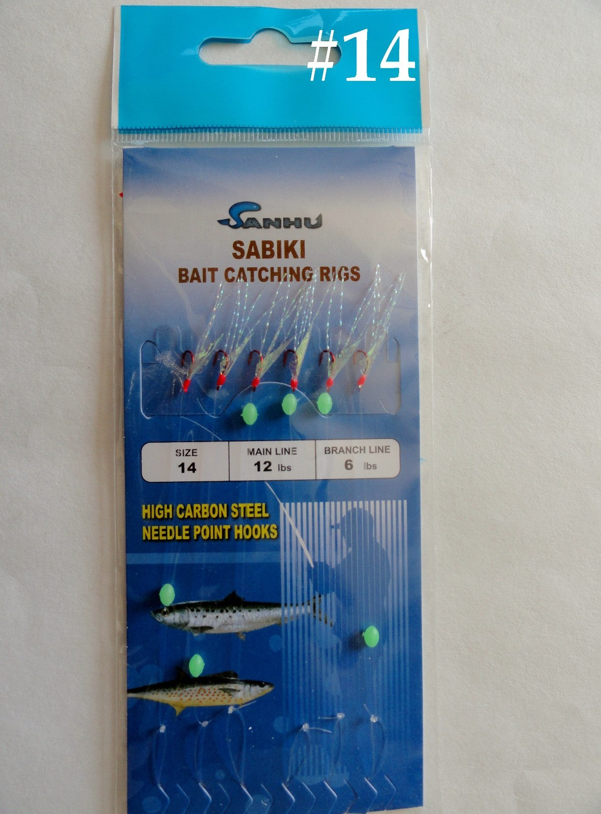 Saltwater Fishing Sabiki Bait Rigs with Red Hooks - Multiple Sizes & Pack Options