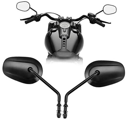 8mm Teardrop Rearview Mirrors for Harley Touring - Black