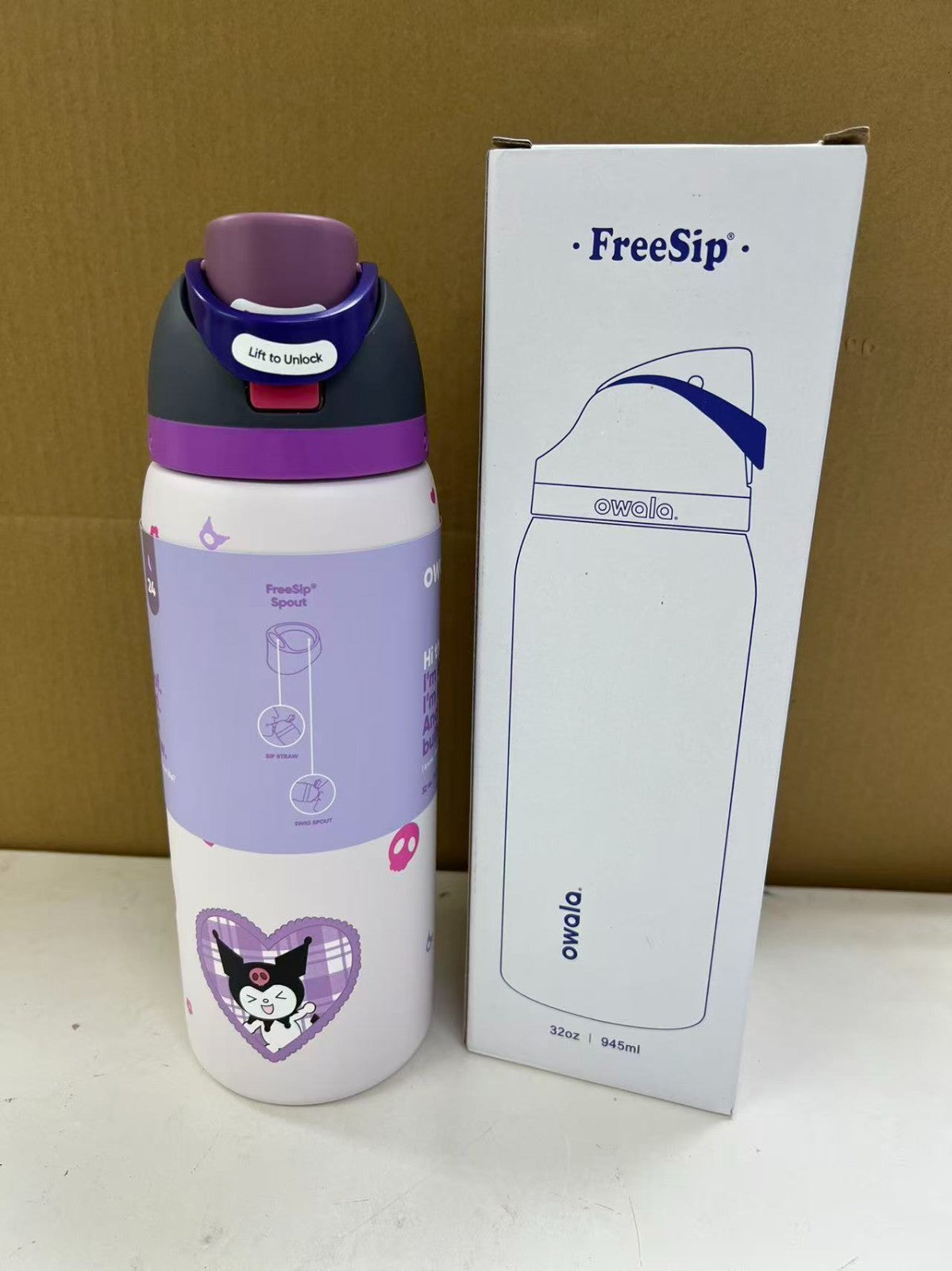 Insulated Water Bottle 32oz with Straw Kuromi Limited Edition