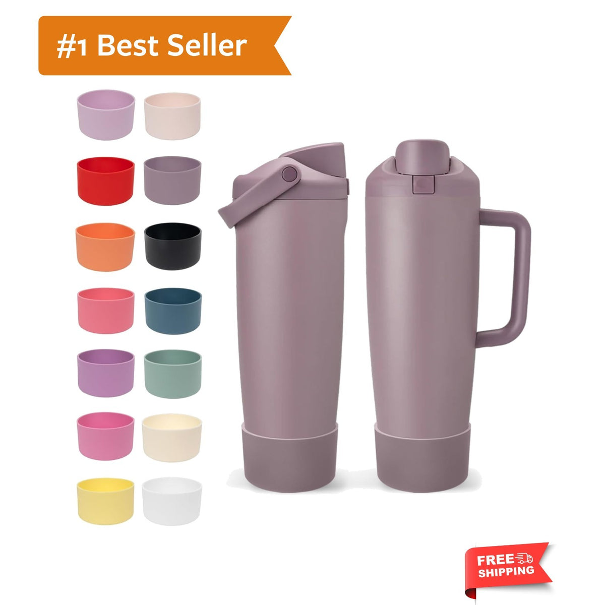 Silicone Water Bottle Boot for Owala 30oz & 40oz Tumblers - Non-Slip & Scratch-Resistant