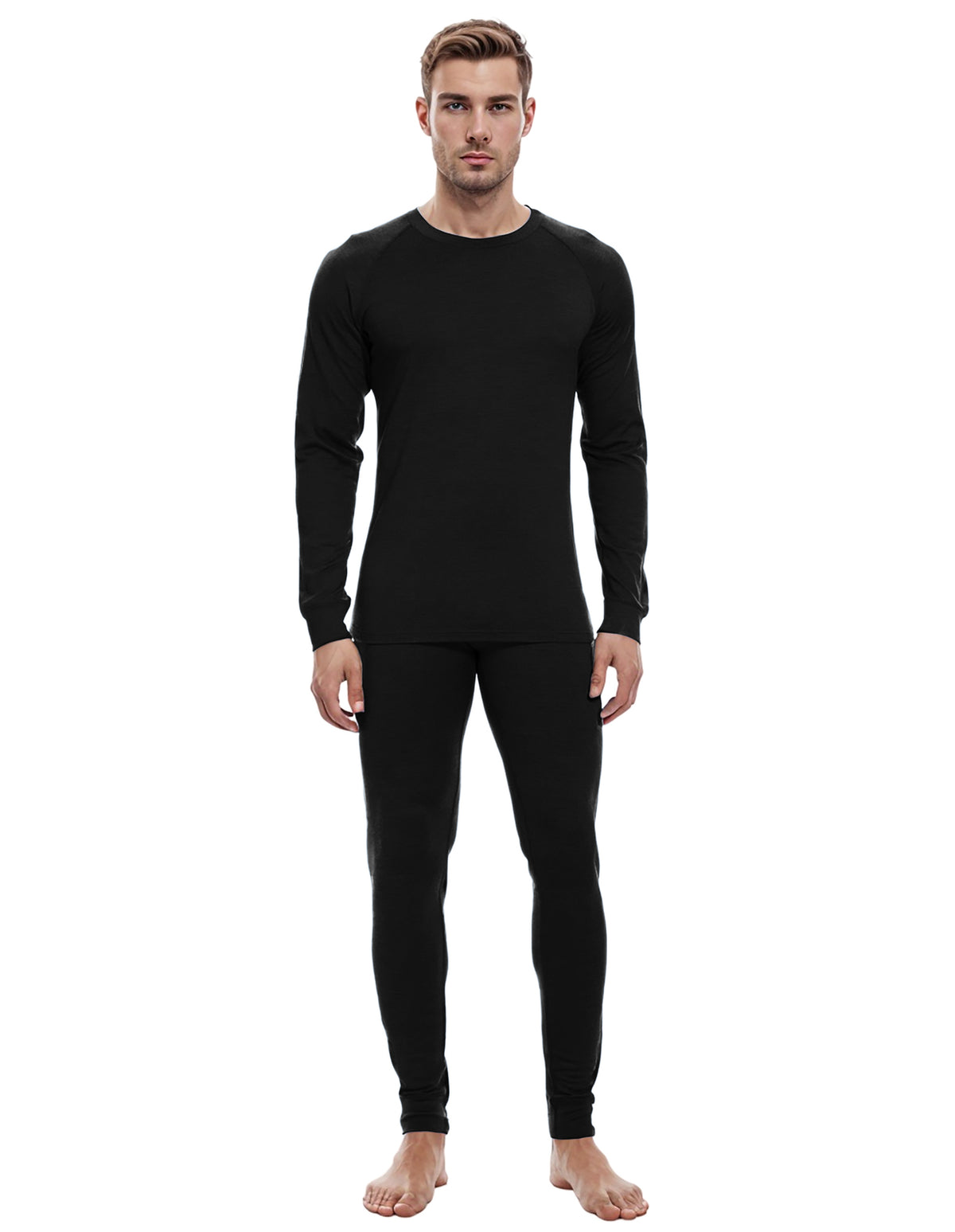 Men's Merino Wool Base Layer Sets Long Johns Thermal Underwear Ski Winter