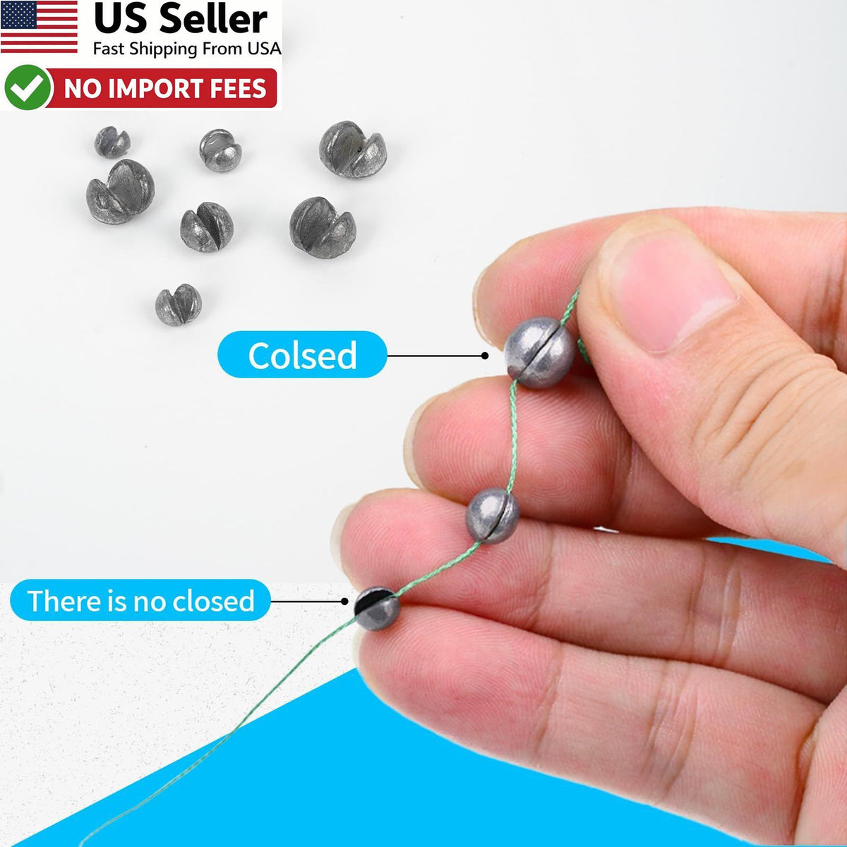 Split Shot Fishing Sinkers Set - Reusable Lead Weights for Bass Trout & Panfish