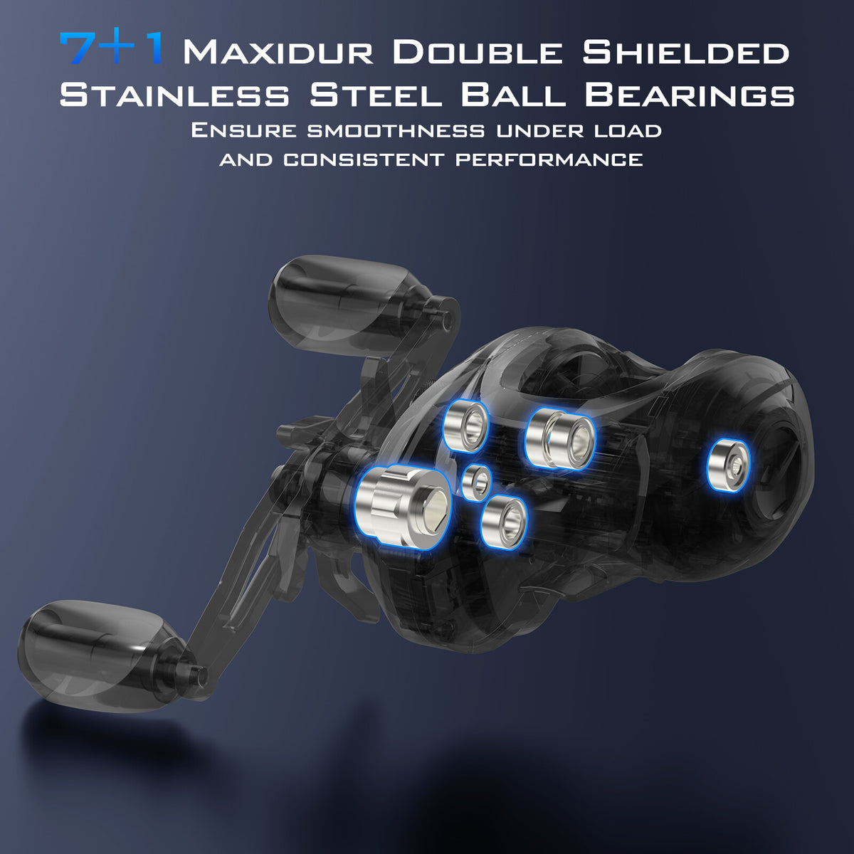 High Capacity Baitcasting Reel - Wide Spool, Multi-Use Fresh & Saltwater