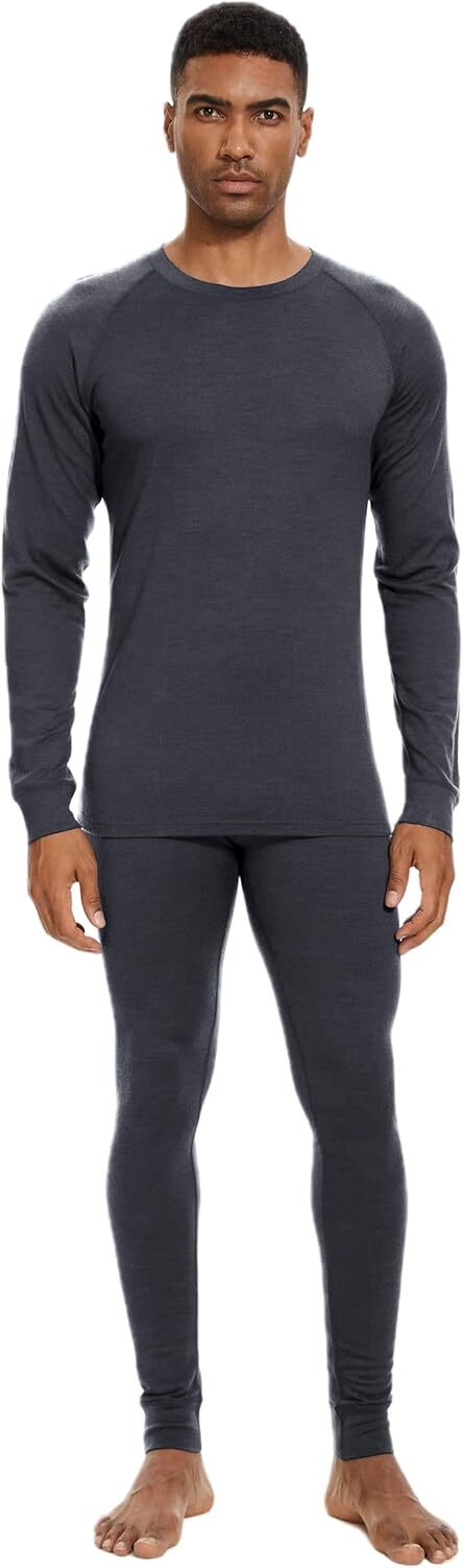Men's Merino Wool Base Layer Sets for Winter Warmth and Moisture Wicking