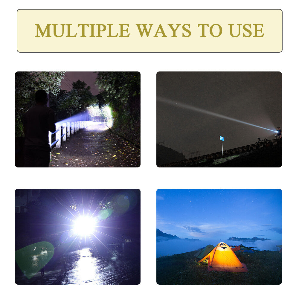 High Power Rechargeable LED Flashlight 9900000LM Tactical Torch 4 Modes