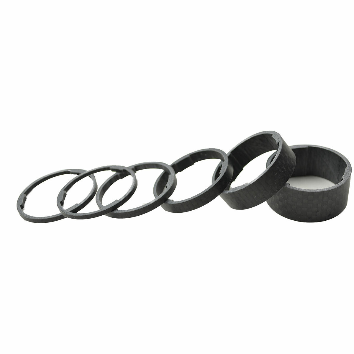 Lightweight Bicycle Headset Spacers 1-1/8 Inch Carbon Fiber Set - Matte