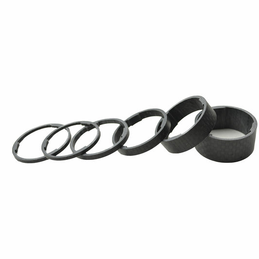 Lightweight Bicycle Headset Spacers 1-1/8 Inch Carbon Fiber Set - Matte