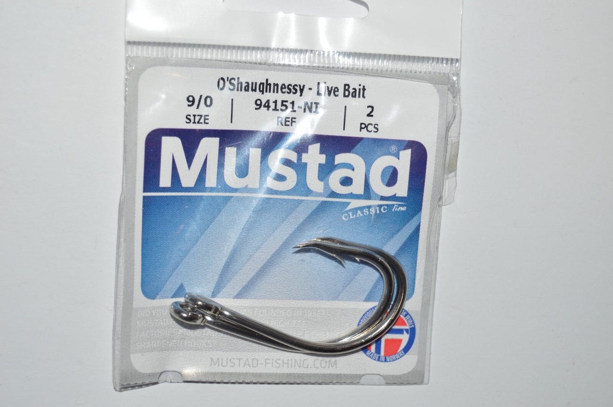 Mustad 9/0 Live Bait Fishing Hooks - 5 Pack O'Shaughnessy Style