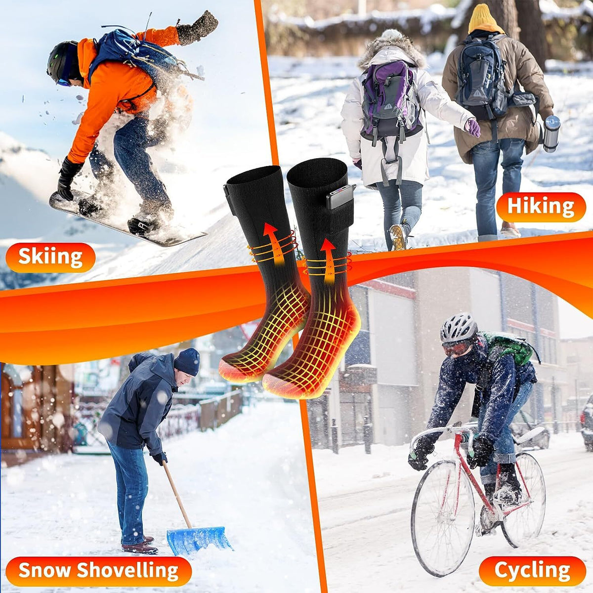 Electric Heated Socks & Gloves Set for Winter Cold Weather - Rechargeable