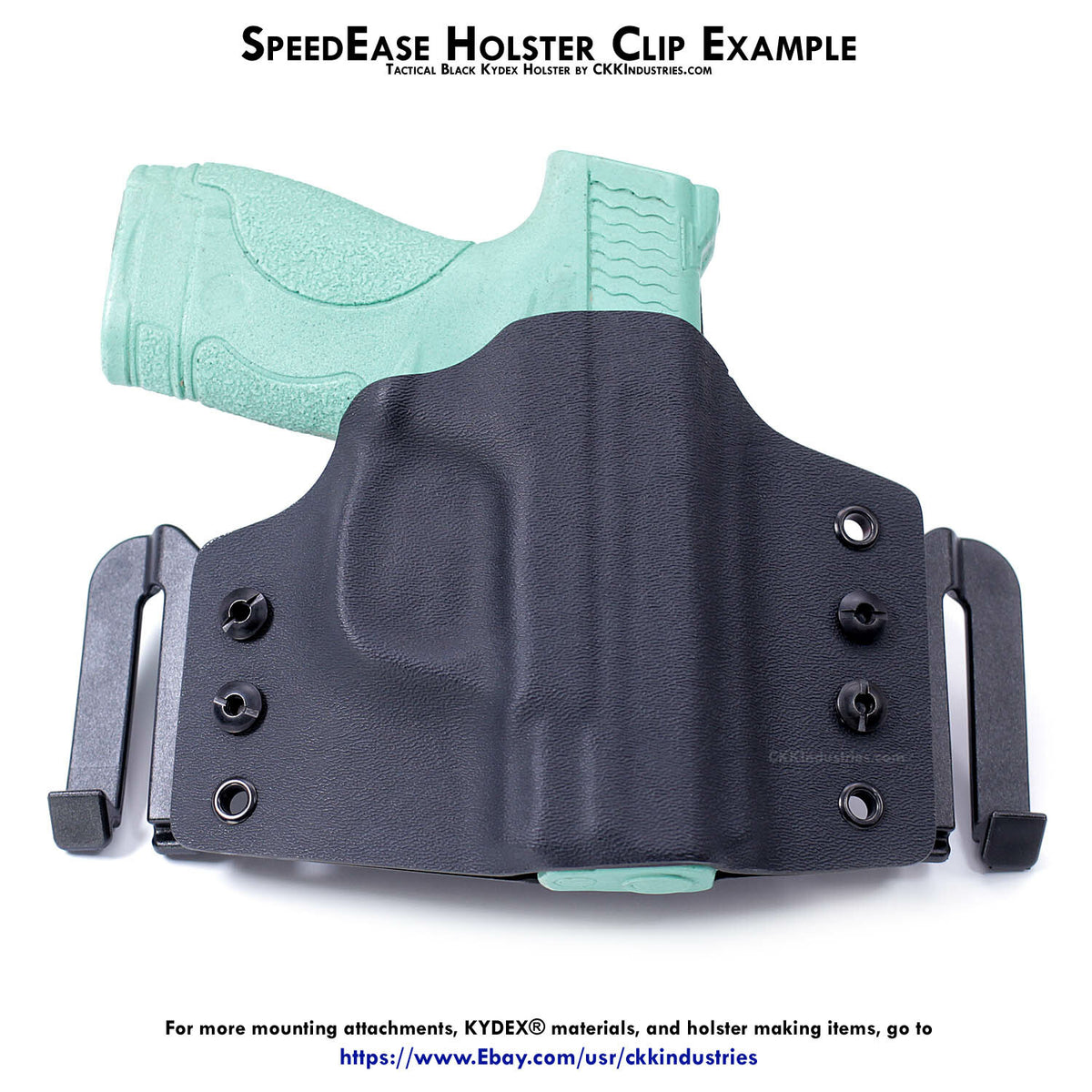 Belt Clips for Holster Making 1.50 Inch Fits Belts - Black, Hardware Included
