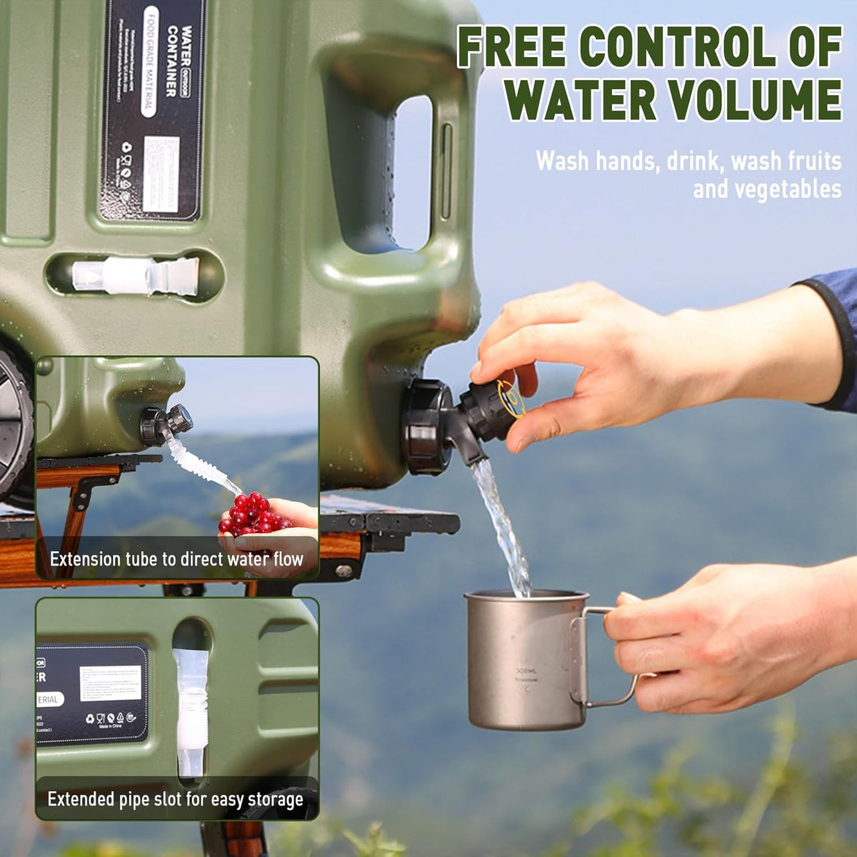 Portable Camping Shower Kit with 7.4 Gallon Water Jug & Rechargeable Pump