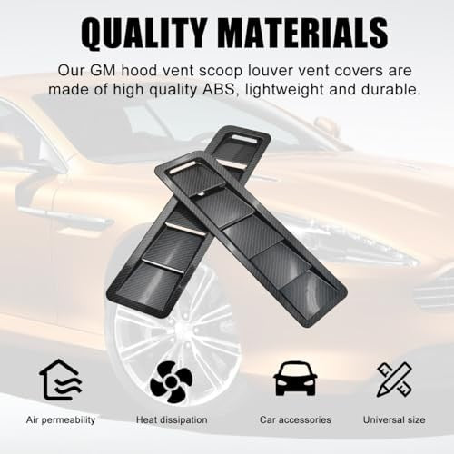 Universal Car Hood Vent Scoop Kit - ABS & Carbon Fiber Engine Vent Cover