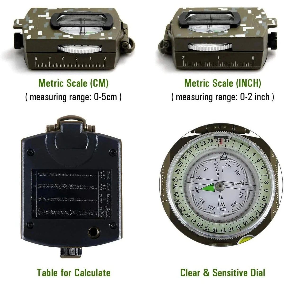 Waterproof Military Compass AF-4580 for Camping Hiking Navigation