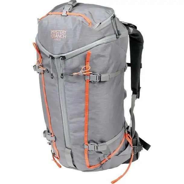 Women's Hiking Backpack 33L Waterproof Nylon Travel Daypack Gray and Orange