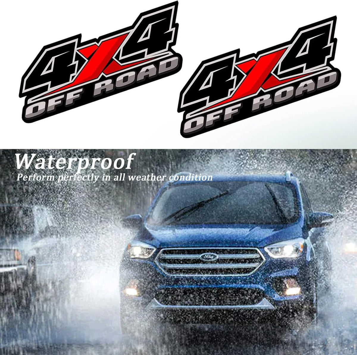 4X4 Offroad Decal Stickers Set - Waterproof Auto Emblem Replacements for Trucks