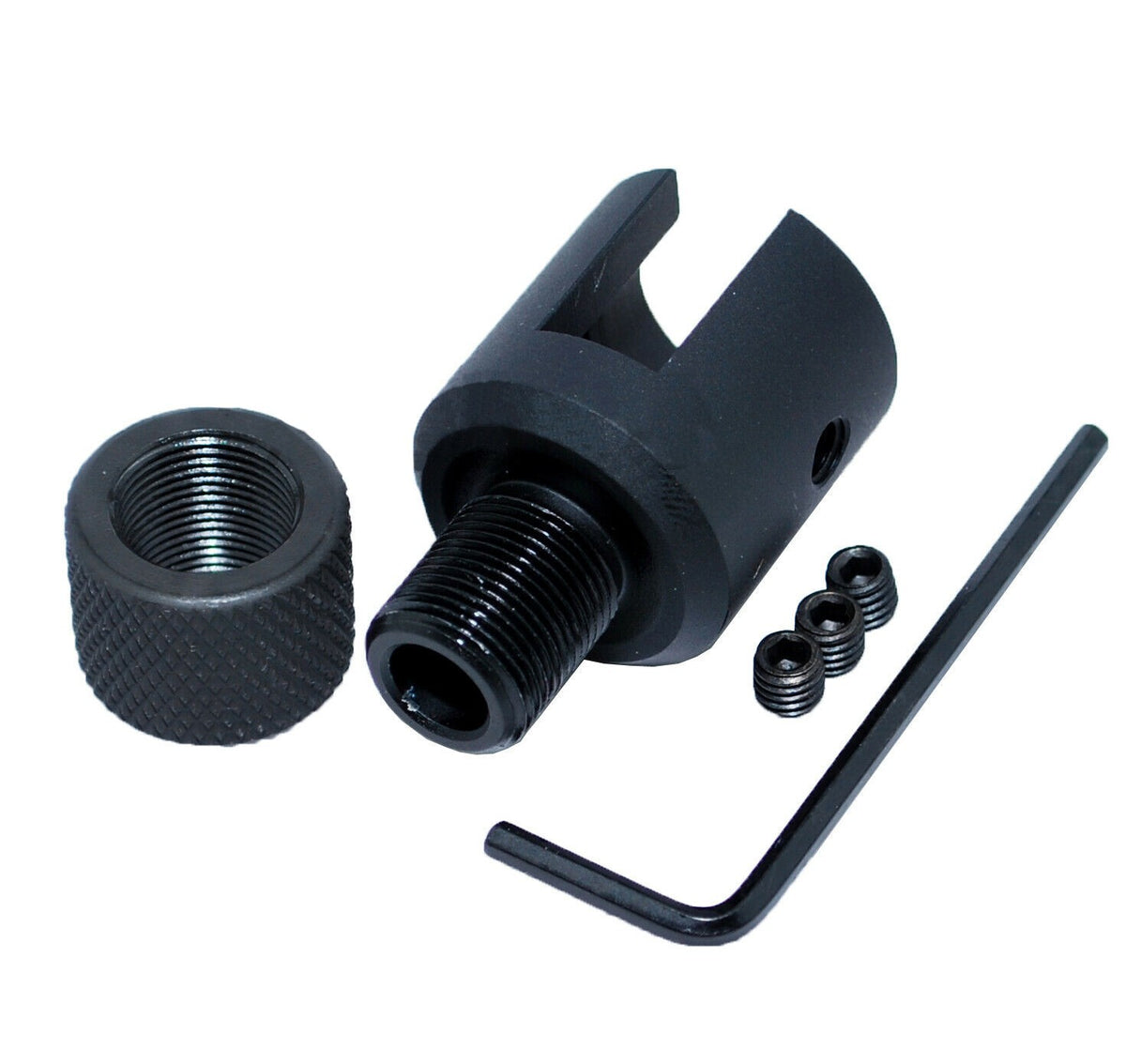 Black Anodized Aluminum Muzzle Adapter 1/2x28 TPI for Ruger 1022 Rifle