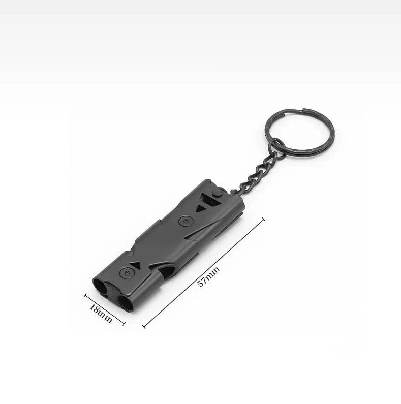 Emergency Survival Whistle 150DB Double Tube Steel Rescue Tool Compact & Loud