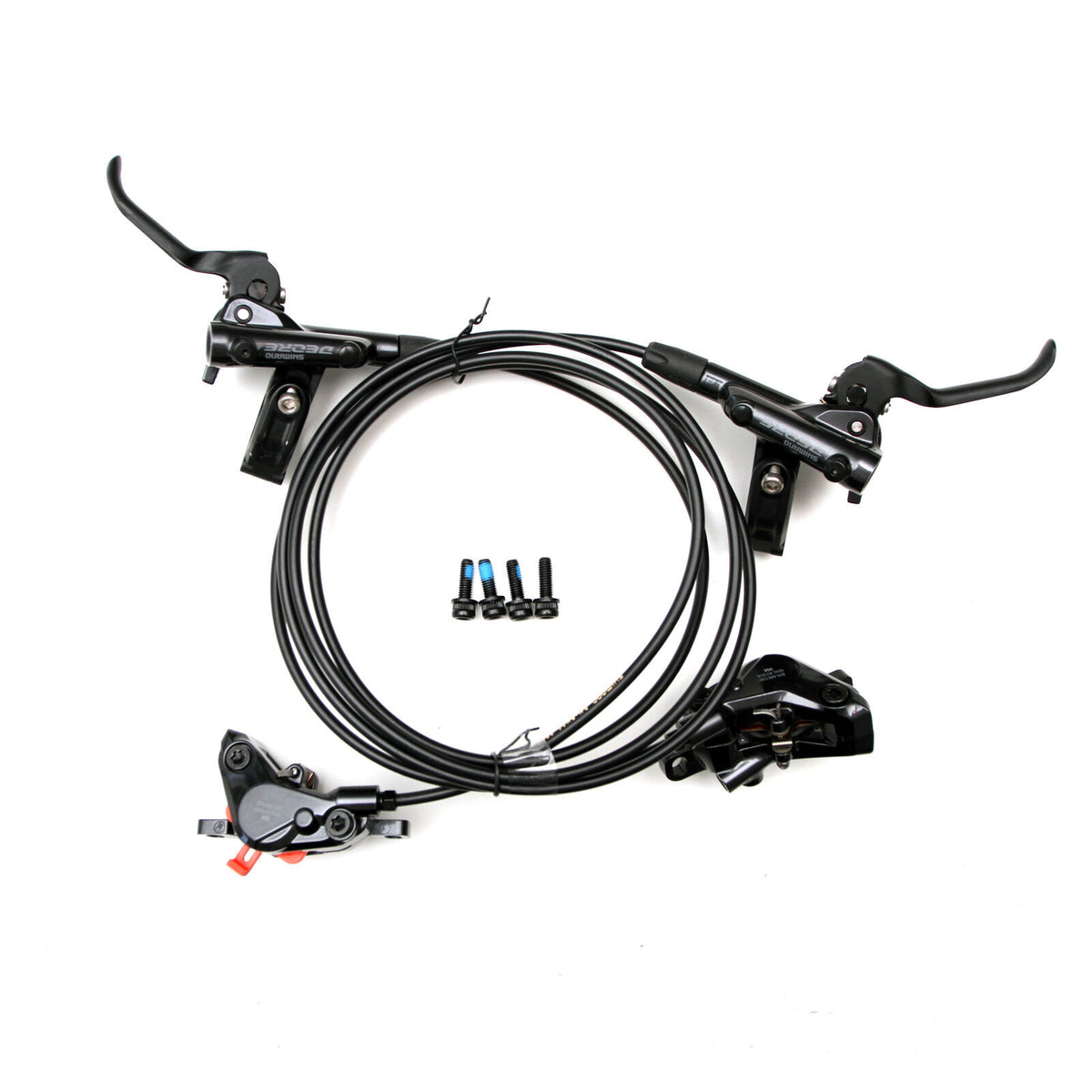 Hydraulic Disc Brake Set for Mountain Bikes - Shimano Deore 2-Piston, F&R