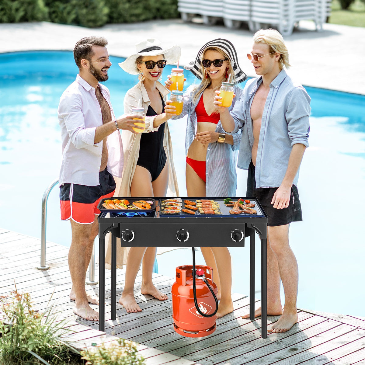 High Power Propane Gas Burner for Outdoor Stove BBQ Grill Camping Cooking