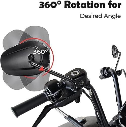 8mm Teardrop Rearview Mirrors for Harley Touring - Black