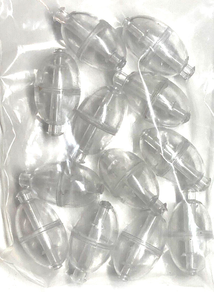Clear Plastic Bubble Spinning Floats Set - 3/4 Inch Width, 12 Pack