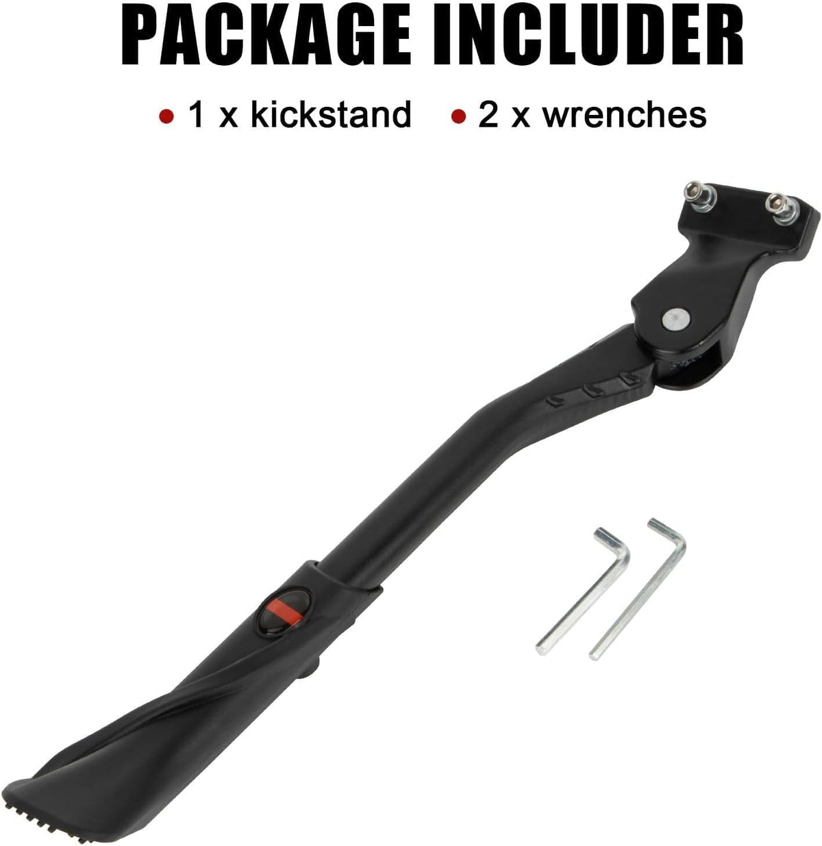 Adjustable Bike Kickstand for 24-29 Inch Mountain & E-Bikes with Double Holes