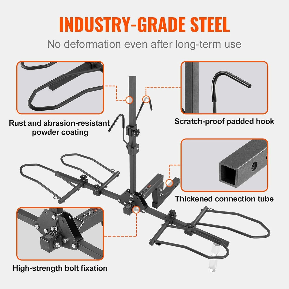 Heavy Duty Folding Bike Rack Carrier with Lock for Vehicles and Trucks
