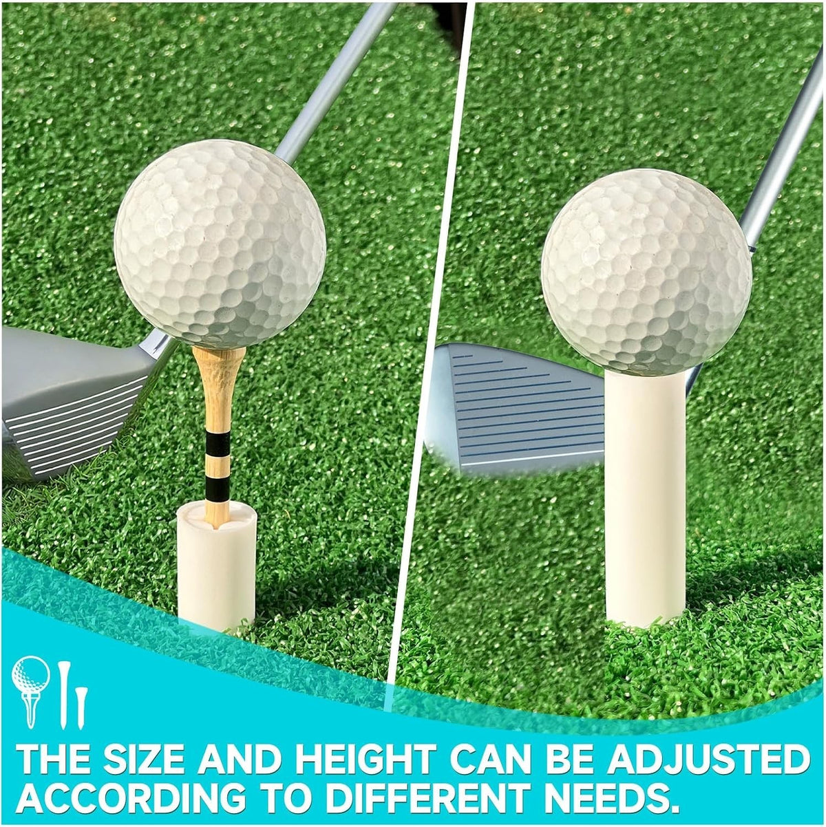 16-Piece Rubber & Bamboo Golf Tees Set for Indoor & Outdoor Use