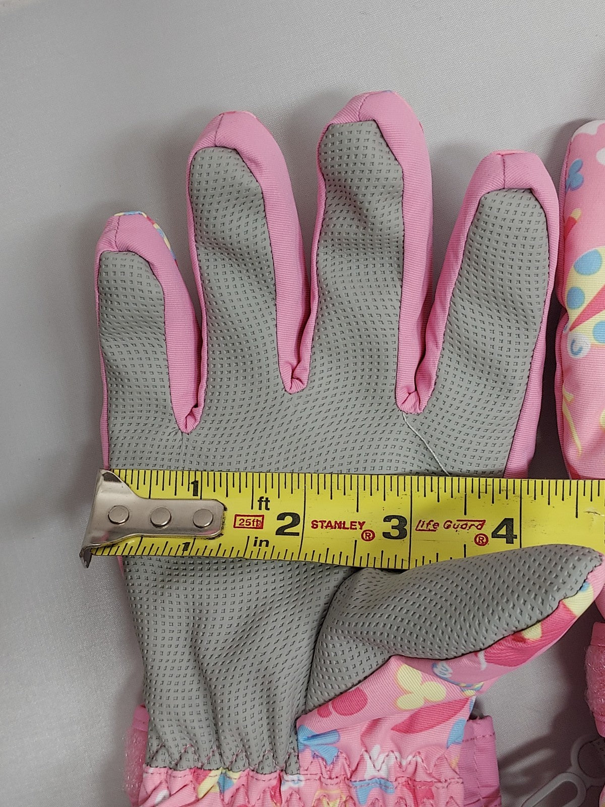 Kids Pink Bunny Winter Snow Ski Gloves Size Large